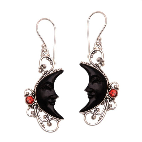 Earrings Veile Studios Hollowed Fashion Carved Gem Black Moon Electroplating Women's Geometry