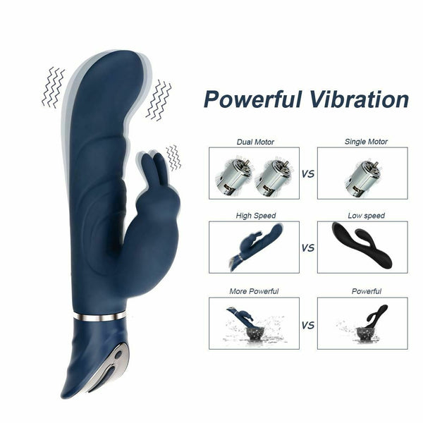 Powerful Blue Rabbit  Clitoris G Spot Stimulation Waterproof Rechargeable Rabbit s