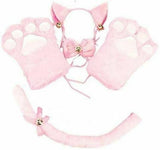 Kitten Cosplay Costume Cat Tail Ears Collar Paws Gloves Anime Lolita Gothic Set