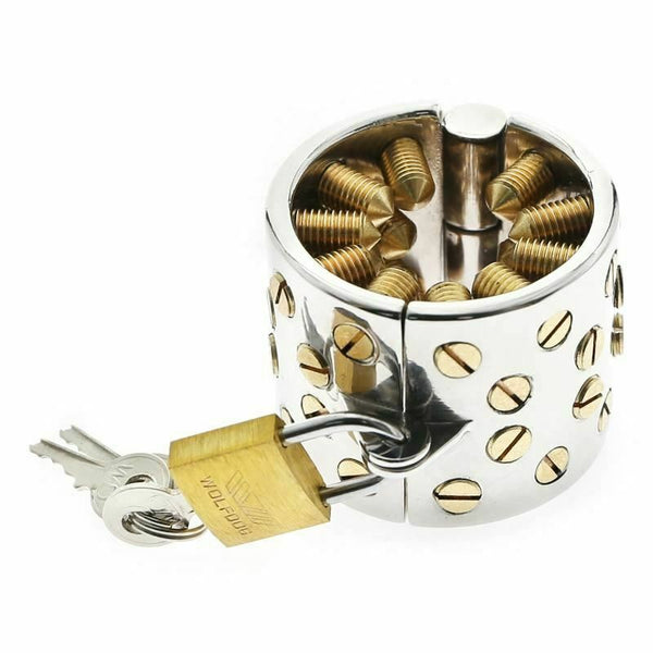 Kalis Teeth 4 Rows Gold Spikes Metal Extreme Chastity Device  Ring  Rings