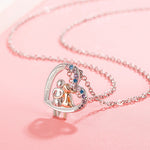 Veile Studios Love Couple Necklace With Colourful Rhinestones Heart Shaped For Valentine's Day Gift Necklaces & Pendants