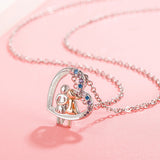 Veile Studios Love Couple Necklace With Colourful Rhinestones Heart Shaped For Valentine's Day Gift Necklaces & Pendants