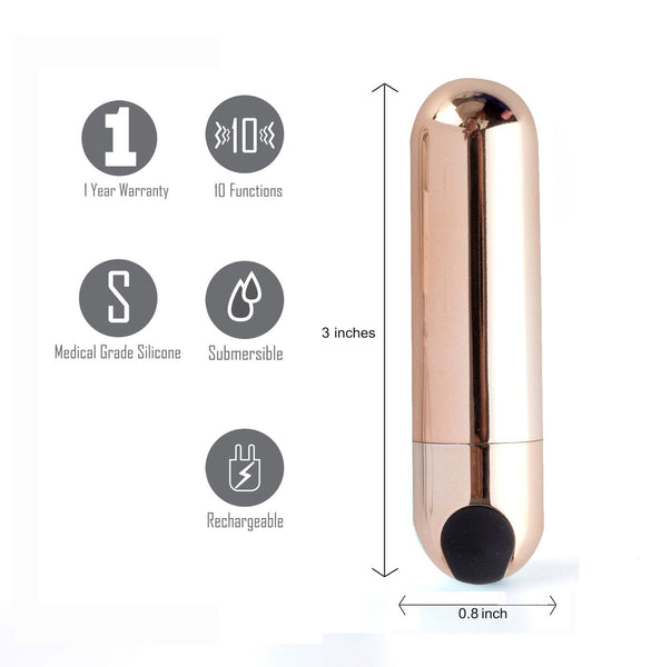 Maia Jessi Rose Gold 7.6 Cm Usb Rechargeable Bullet Bullets