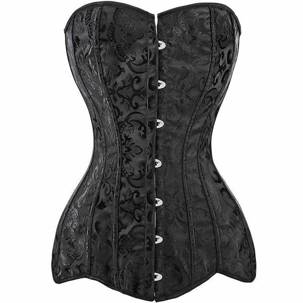 Over Bust Hourglass Body Shaper Corset Black White Long Torso  Kink Fetish Corsets
