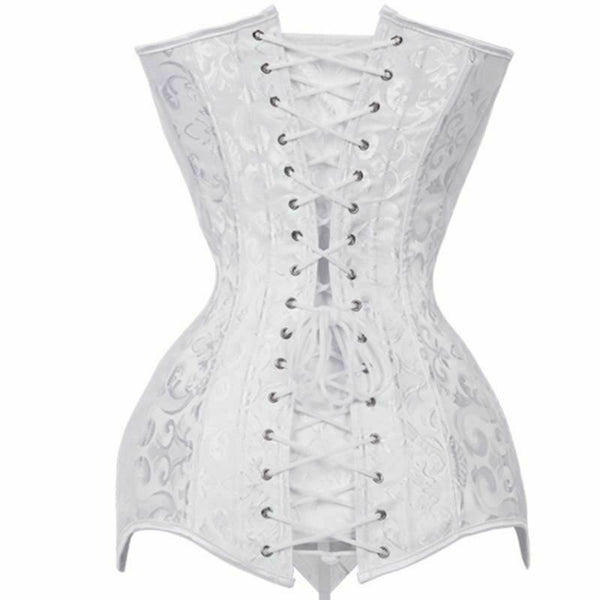 Over Bust Hourglass Body Shaper Corset Black White Long Torso  Kink Fetish Corsets