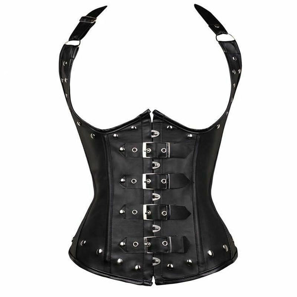Black Red Under Bust Steel Boned Corset  Punk Fetish Wear Women  Corsets