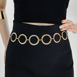 Veile Studios Fashion Circle Metal Waist Chain Belt Women Decorative Dress Hollow Accessories Body Chains