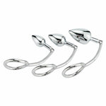 Stainless Steel Anal With Cock Metal Butt Plug Penis Ring