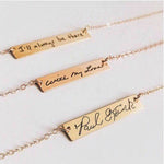 Personalized Bar Necklace Stainless Steel Engraved Name Pendant Jewellery Bdsm