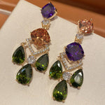 Earrings Veile Studios Droplet Pendant Sparkling Crystal Baroque Long Colour Block