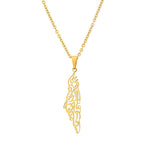 Veile Studios Stainless Steel Israel And Palestine Map Necklace Gender Universal Pendant Necklaces & Pendants