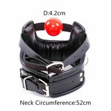 Soft Padded Collar Head Harness With Red Ball Gag Bdsm Toys