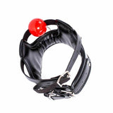 Soft Padded Collar Head Harness With Red Ball Gag Bdsm Toys