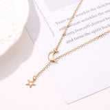 Necklaces & Pendants Veile Studios Star Moon Pendant Minimalist Necklace For Women With Adjustable Length