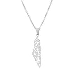 Veile Studios Stainless Steel Israel And Palestine Map Necklace Gender Universal Pendant Necklaces & Pendants