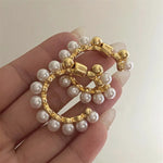 Earrings Veile Studios Title
C Shape Metal Pearl For Women And Girls Travel Wedding Accessories