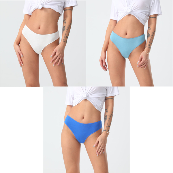 3 Pcs Women's Low Waist Cotton  Thong Underwear Size Erotic Panties