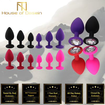 Silicone Crystal Jewel Butt Plugs Tear Drop Anal Non Vibrating Butt Plugs