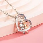 Veile Studios Love Couple Necklace With Colourful Rhinestones Heart Shaped For Valentine's Day Gift Necklaces & Pendants