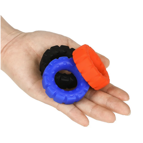 3Pcs Set Tyre Silicone   Rings Male Delay Ejaculation Erection Adult Game Sex Toys  Rings