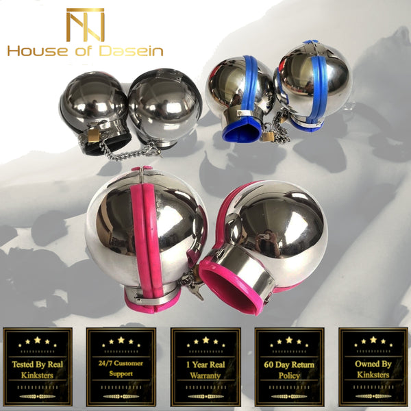3Pcs Stainless Steel  Hood Ball Cuffs Sensory Deprivation Restraints  Restraint Kits & Sets