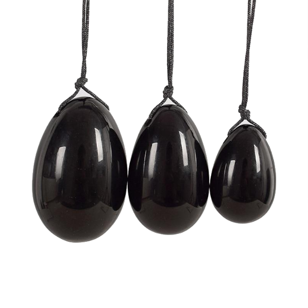 3 / Set Natural Black Obsidian Yoni Egg Kegel Exercise Massage Balls Kegel Exercisers