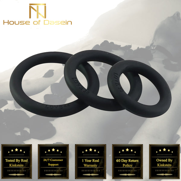 3 / Set Stretchy Silicone Black Elastic  Men  Rings