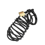 40 / 45 50Mm Lockable Black Cock Ring Stainless Steel Chastity Device Cage