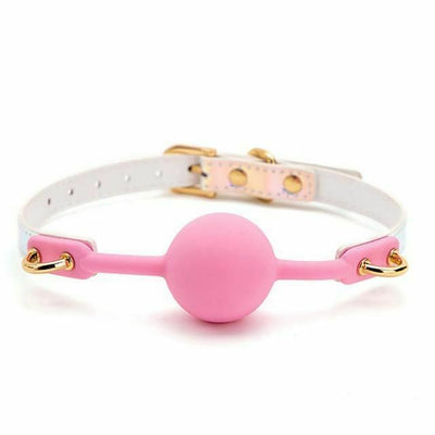 Soft Pretty Pink Silicone Mouth Ball Gag  Adult Toys Gags