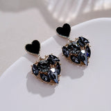 Earrings Veile Studios High Grade Black Heart Shaped For Women Fashion Commuting Style