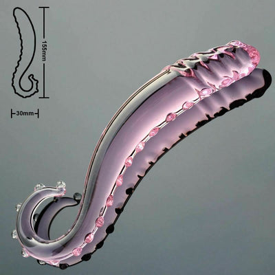 Pink Tentacle Dildo Crystal  Glass Rod Anal Spot Dong Glass Dildos