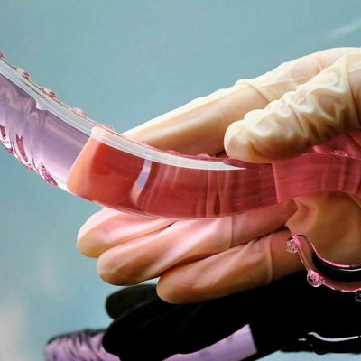 Pink Tentacle Dildo Crystal  Glass Rod Anal Spot Dong Glass Dildos