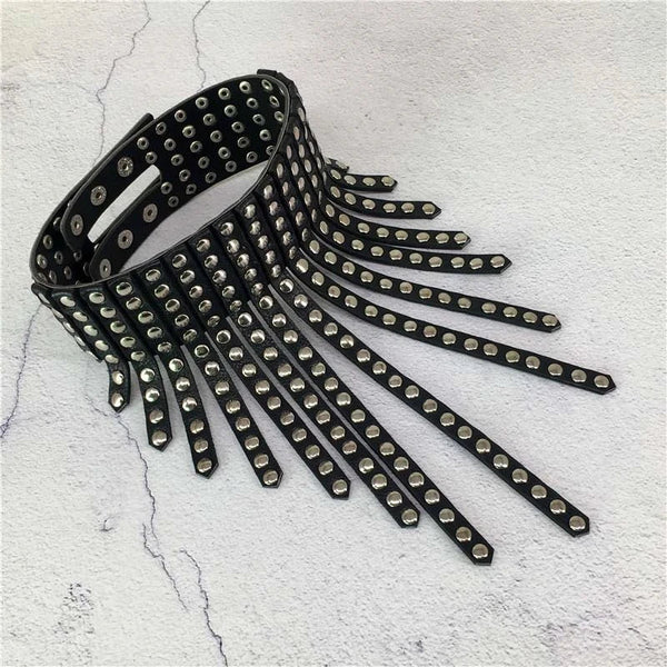 Black Leather Punk Metal Ring Choker For Women Kitty Collar Collars & Leashes