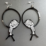 Veile Studios Acrylic Dangle Round Asymmetric Black Animals Drop Jewellery Earrings