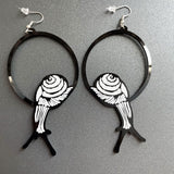 Veile Studios Acrylic Dangle Round Asymmetric Black Animals Drop Jewellery Earrings