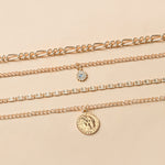 Veile Studios Chunky Gold Necklace Charm For Women Layered Silver Coin Jewelry Necklaces & Pendants