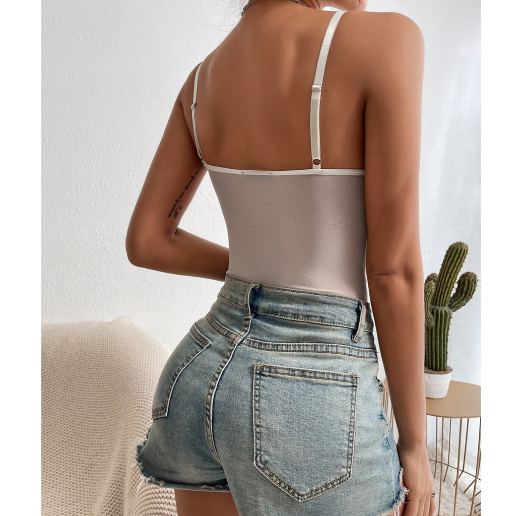 Lace Splicing Unique Street Style Jumpsuit Bodysuits