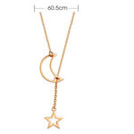 Necklaces & Pendants Veile Studios Star Moon Pendant Minimalist Necklace For Women With Adjustable Length
