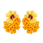 Veile Studios Light Luxury Storm Drops Oil Leaves Flowers Exaggerate Enamel Earrings
