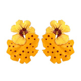 Veile Studios Light Luxury Storm Drops Oil Leaves Flowers Exaggerate Enamel Earrings