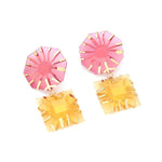 Earrings Veile Studios Metal Inlaid Polygonal Coloured Sun Resin For Women Fashion Accessories