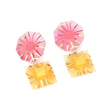 Earrings Veile Studios Metal Inlaid Polygonal Coloured Sun Resin For Women Fashion Accessories