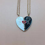 Veile Studios Heart Shaped Multi Part Stickman Couple Necklace Necklaces & Pendants