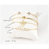 Veile Studios 4Pcs Fashion Bracelet Trigonometric Knot Love Letters Cactus Combination Suit Bracelets