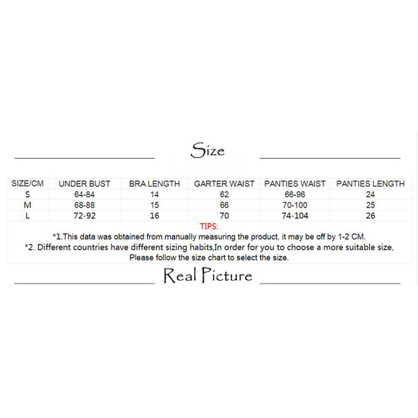 5 Piece Luxury See Through Floral Chains Thong Garter Bra Lingerie Set Colour Bras & Bra Sets