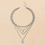 Veile Studios Chunky Gold Necklace Charm For Women Layered Silver Coin Jewelry Necklaces & Pendants