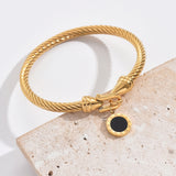 Bracelets Veile Studios Versatile Roman Numeral Pendant Fried Dough Twists Multicolour Stainless Steel Bracelet