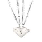 Veile Studios Creative Magnet Love Necklace 2Pcs Heartbroken Shape Men And Women Necklaces & Pendants