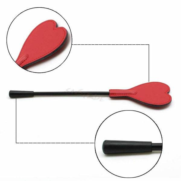 Heart Riding Crop Spanking Whip Red Impact Play Fetish Crops