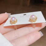 Earrings Veile Studios Small And Exquisite Retro Macbeth Pearl Zircon Made From Copper